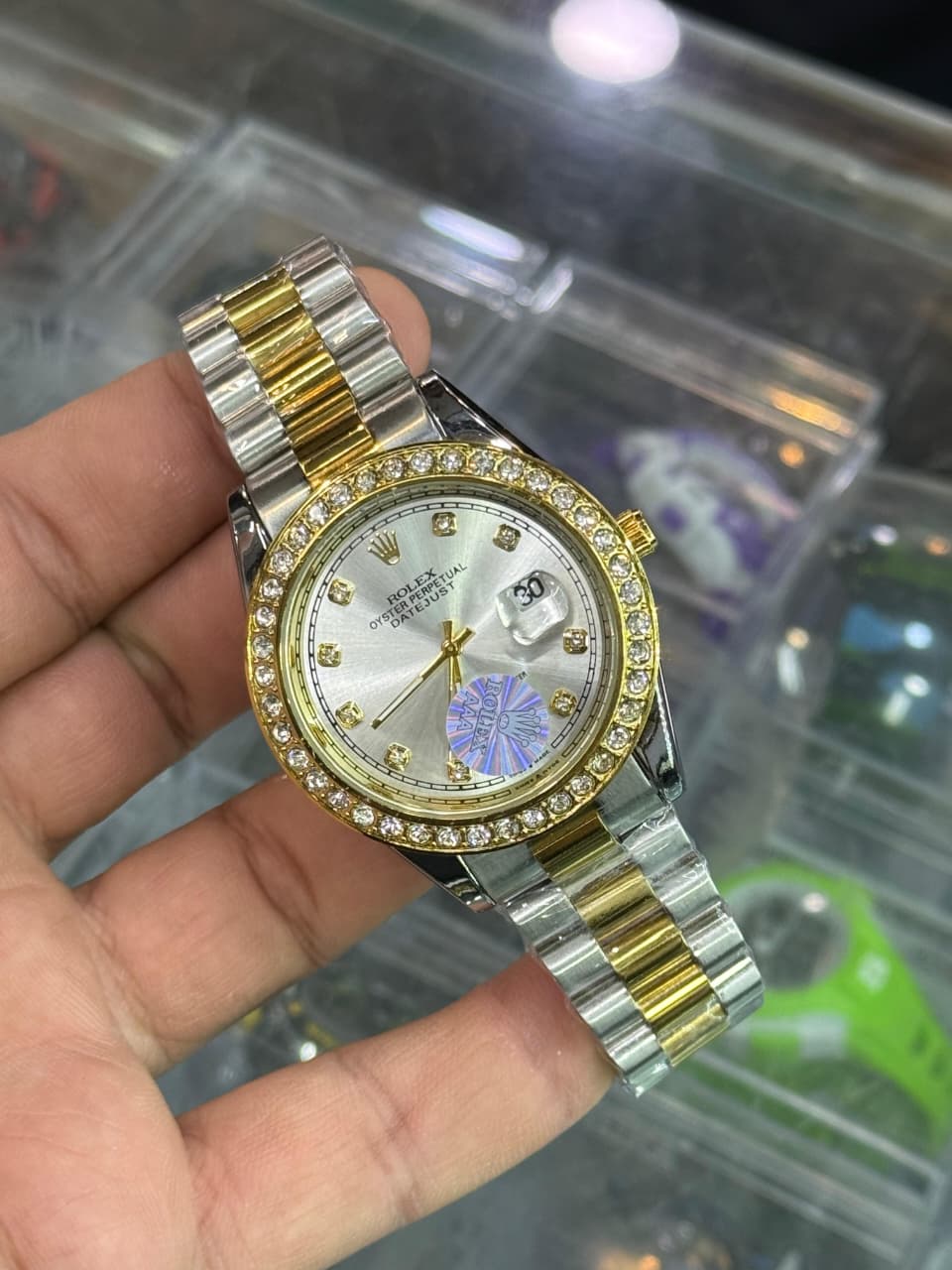 Rolex Inspired Chain Watches | Diamond Dial . Premium Look
