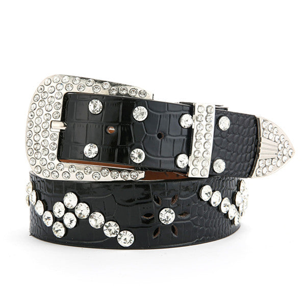 Fashionable And Versatile White Decorative Ladies Korean Jeans Wide Belt