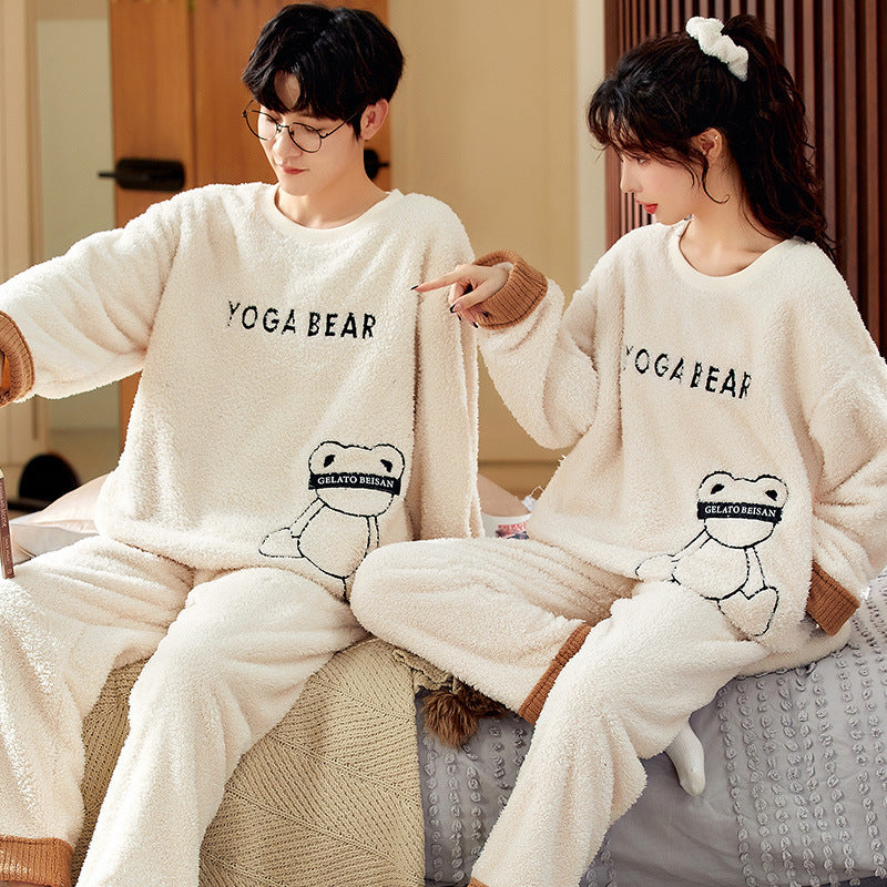Coral Fleece Couple Household Velvet Pajamas