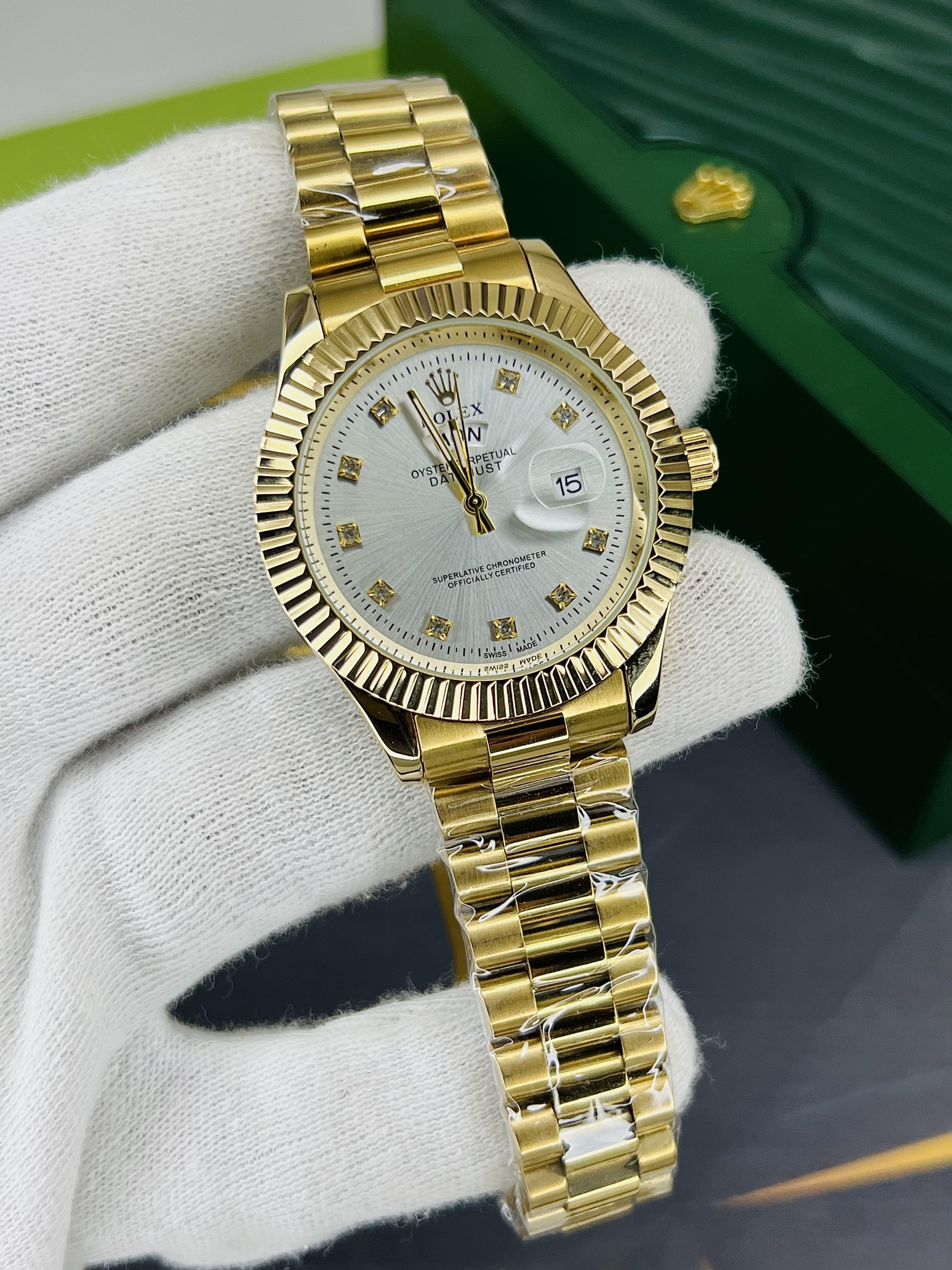 Rolex Inspired Chain Watches | Elegent Gold Dial . Premium Look