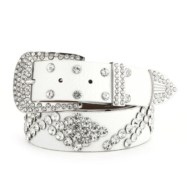 Fashionable And Versatile White Decorative Ladies Korean Jeans Wide Belt