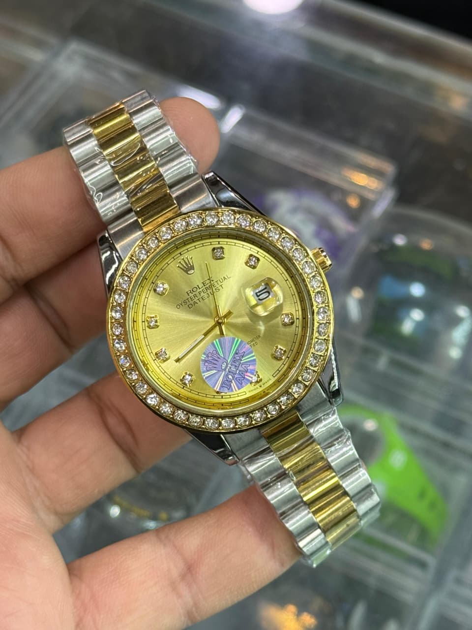 Rolex Inspired Chain Watches | Diamond Dial . Premium Look