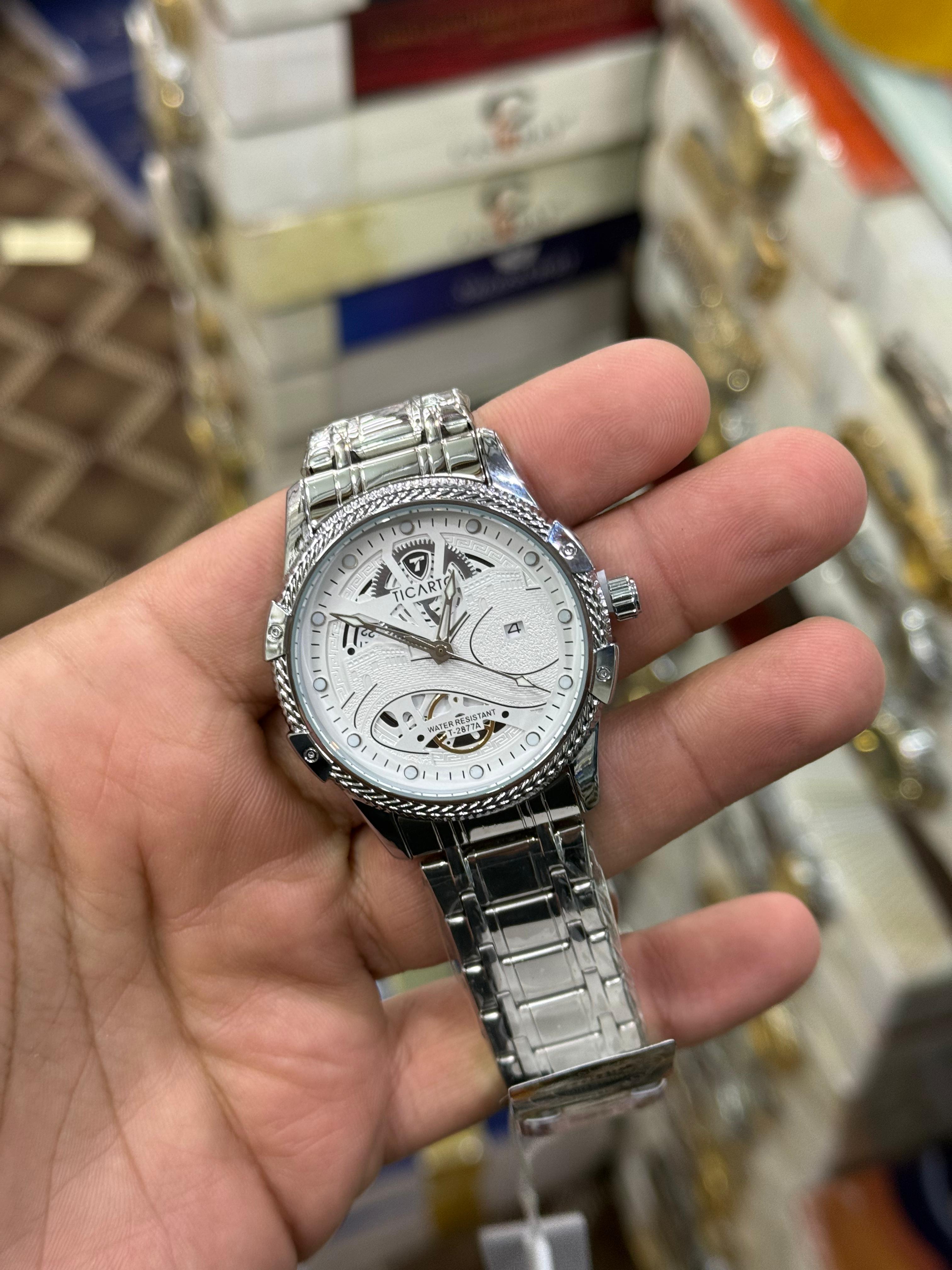 Ticarro  Skeleton Dial Stainless Steel Watch – Premium Luxury Men’s Timepiece