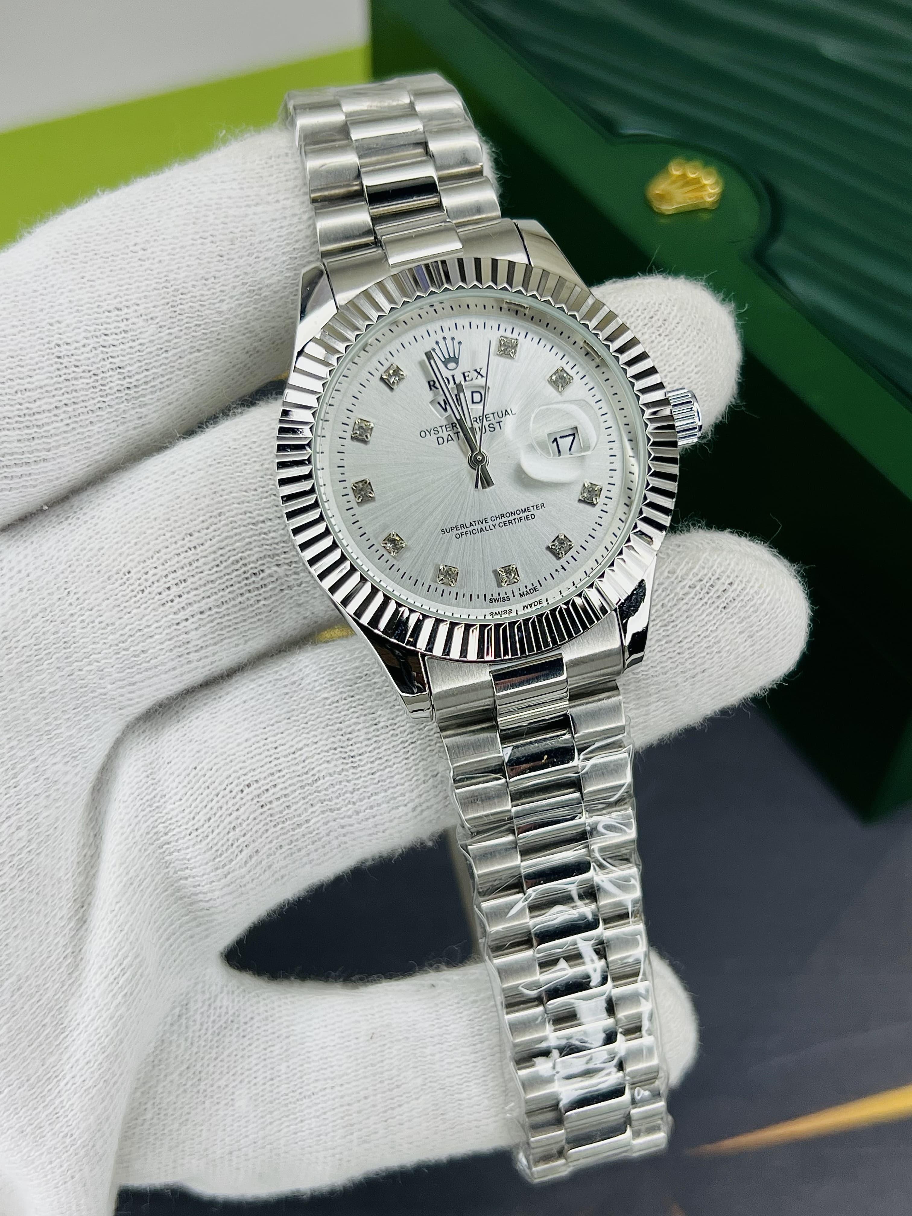 Rolex Inspired Chain Watches | White Edition Elegent Dial . Premium Look