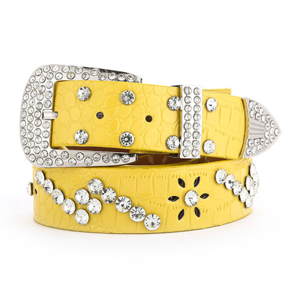 Fashionable And Versatile White Decorative Ladies Korean Jeans Wide Belt