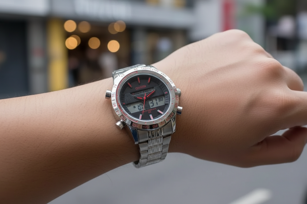 Dual Display Sports Watch - Analog Digital Chronograph Men's Watch