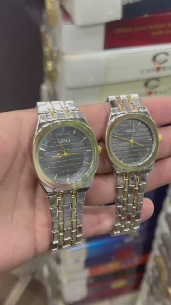 Couple Watch Set – Elegant Stainless Steel His & Her Luxury Timepieces