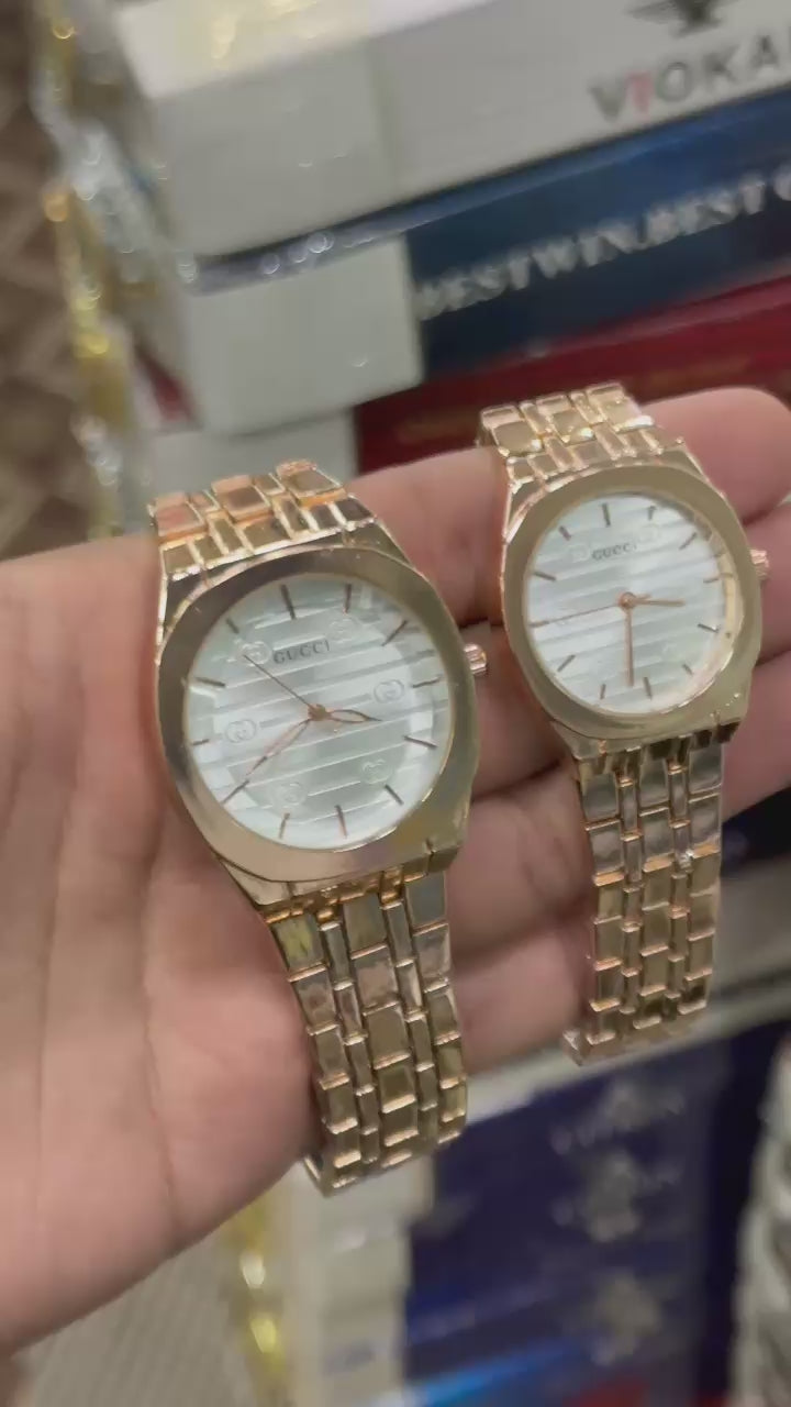 Couple Watch Set – Elegant Stainless Steel His & Her Luxury Timepieces