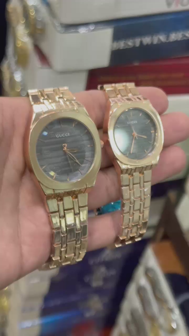 Couple Watch Set – Elegant Stainless Steel His & Her Luxury Timepieces