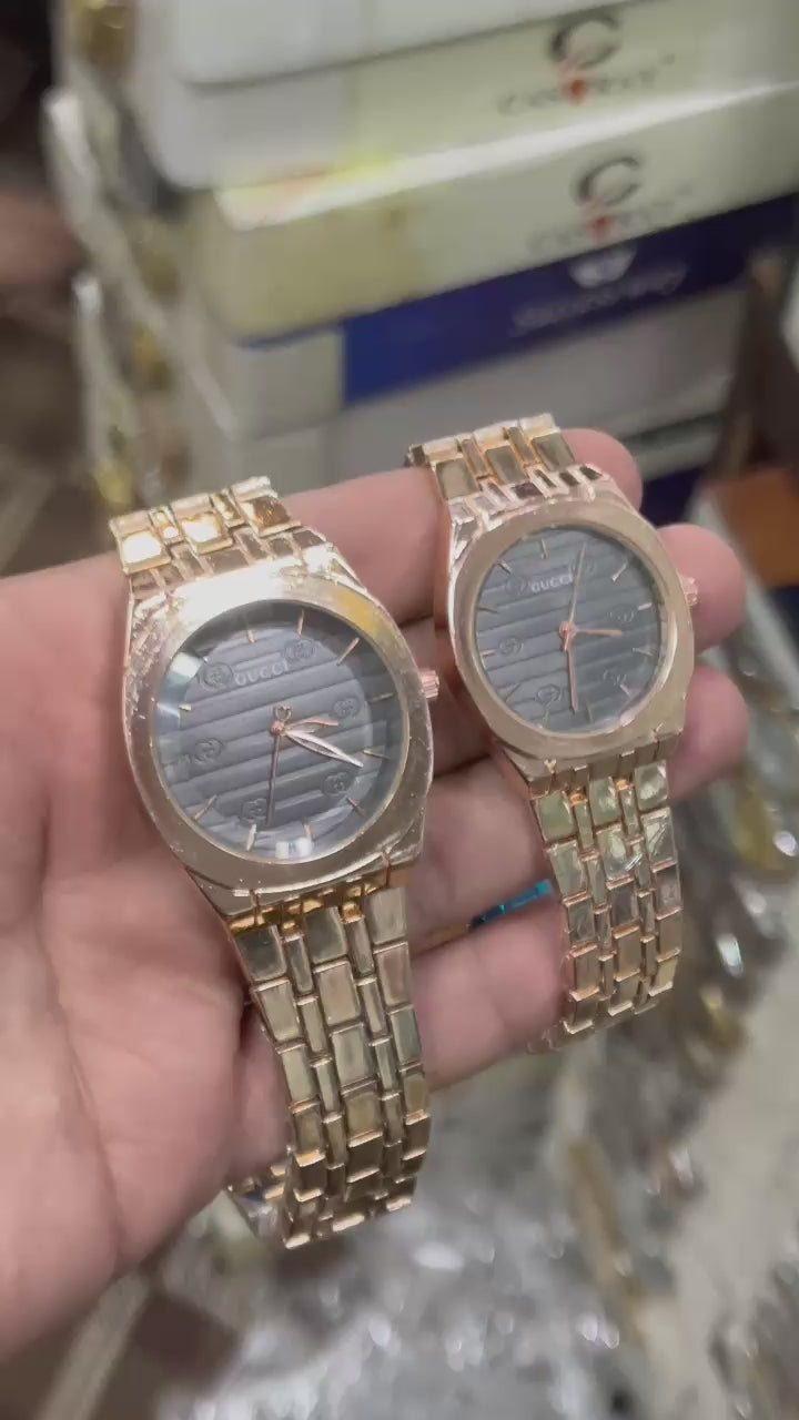 Couple Watch Set – Elegant Stainless Steel His & Her Luxury Timepieces