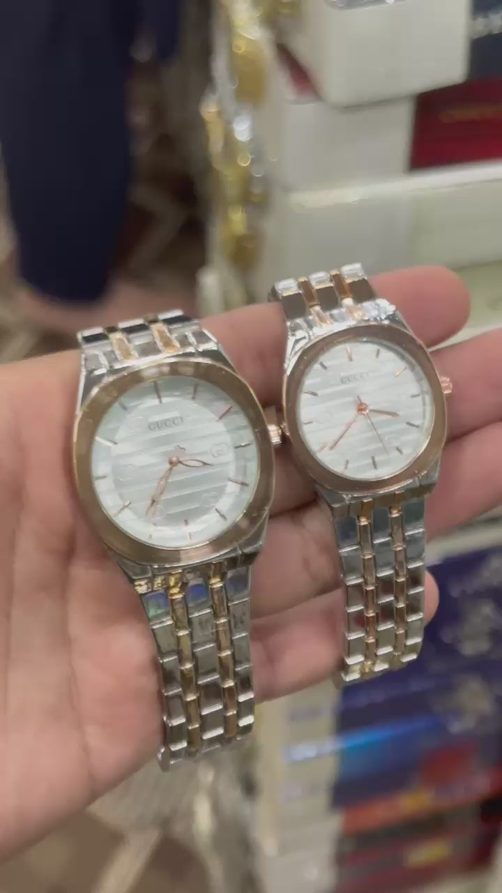 Couple Watch Set – Elegant Stainless Steel His & Her Luxury Timepieces