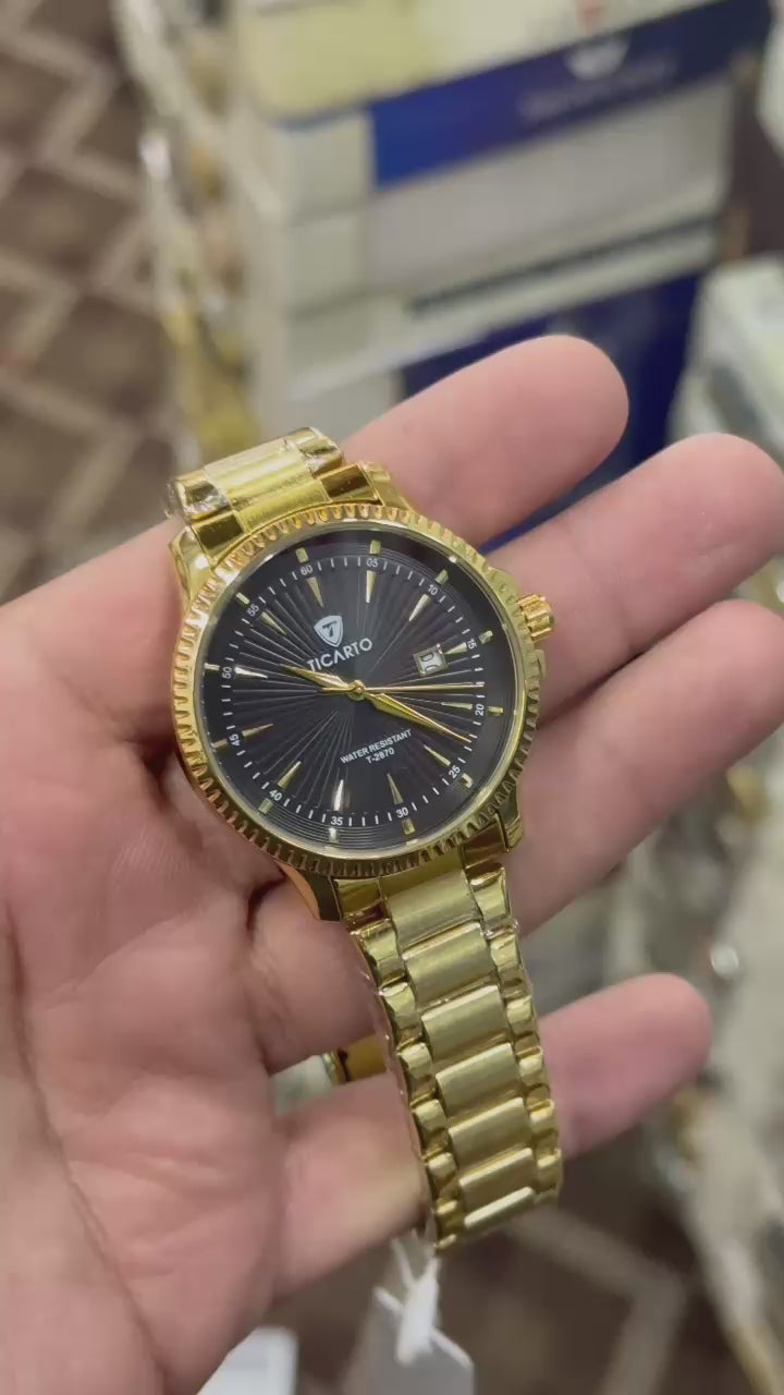 Ticarro  Stainless Steel Watch – Classic  Dial Men’s Luxury Timepiece