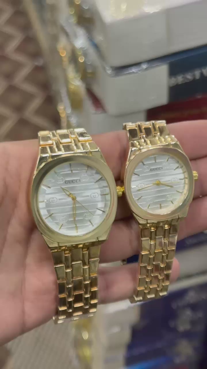 Couple Watch Set – Elegant Stainless Steel His & Her Luxury Timepieces