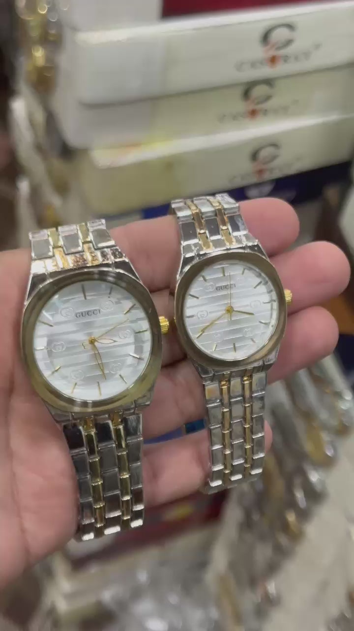 Couple Watch Set – Elegant Stainless Steel His & Her Luxury Timepieces