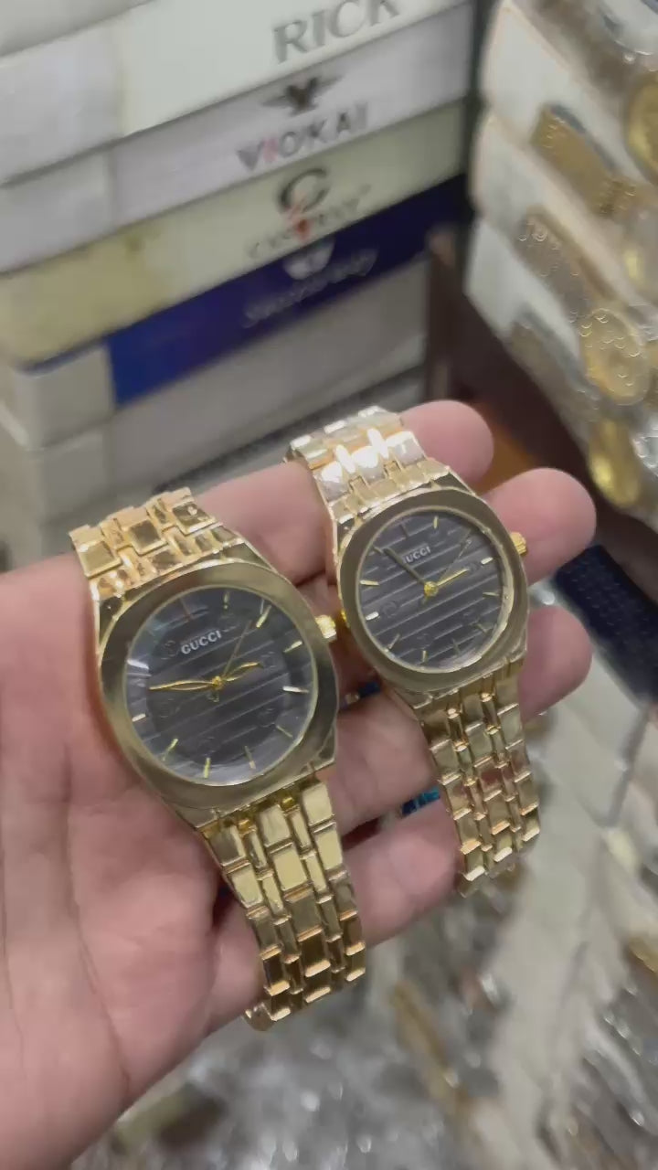 Couple Watch Set – Elegant Stainless Steel His & Her Luxury Timepieces