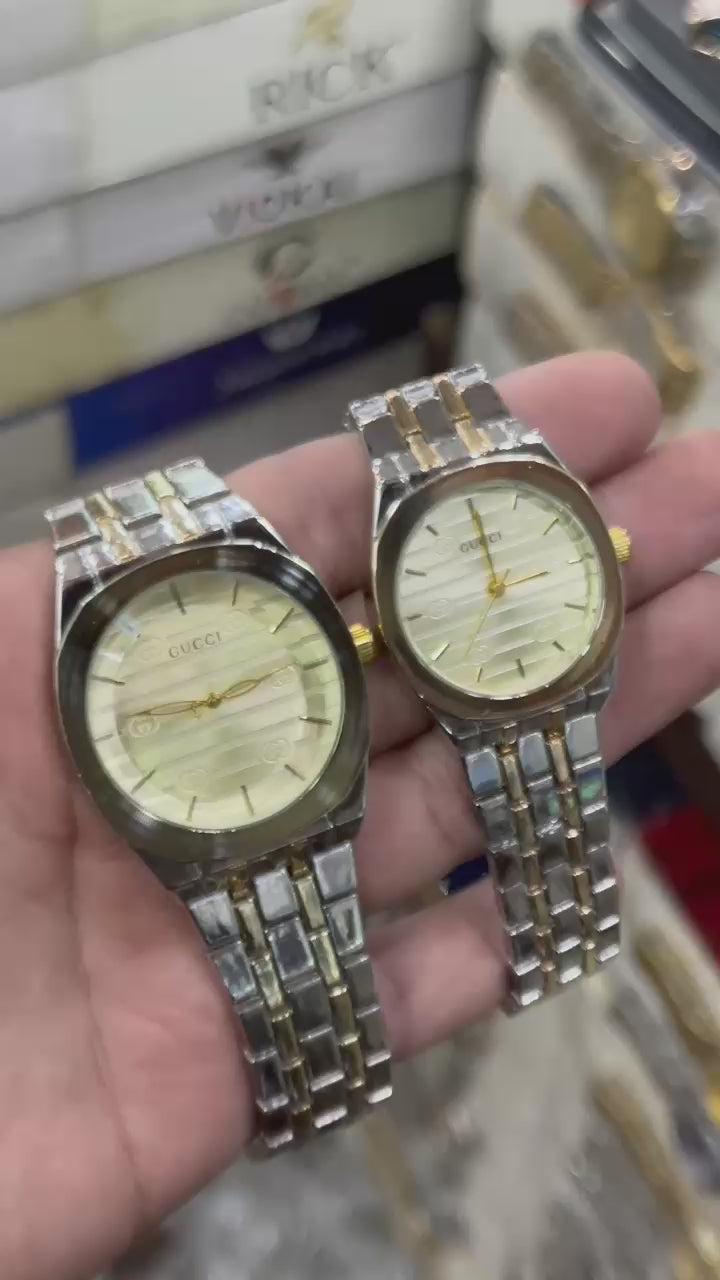 Couple Watch Set – Elegant Stainless Steel His & Her Luxury Timepieces