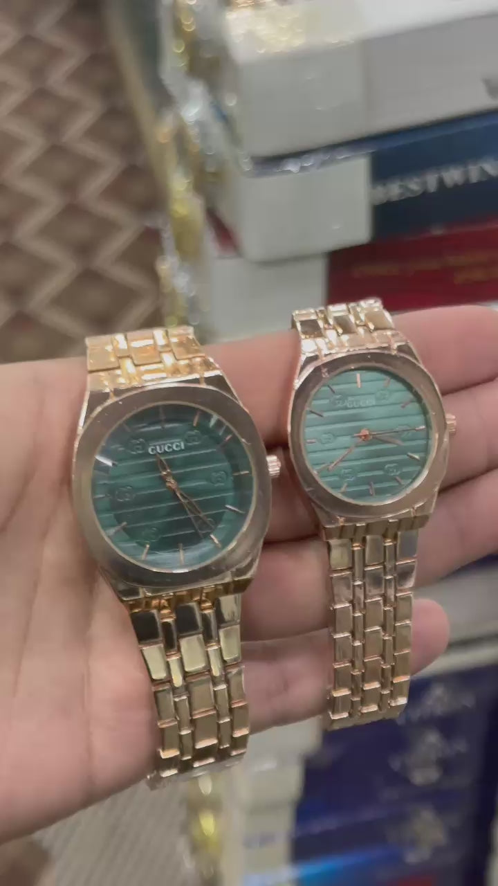 Couple Watch Set – Elegant Stainless Steel His & Her Luxury Timepieces