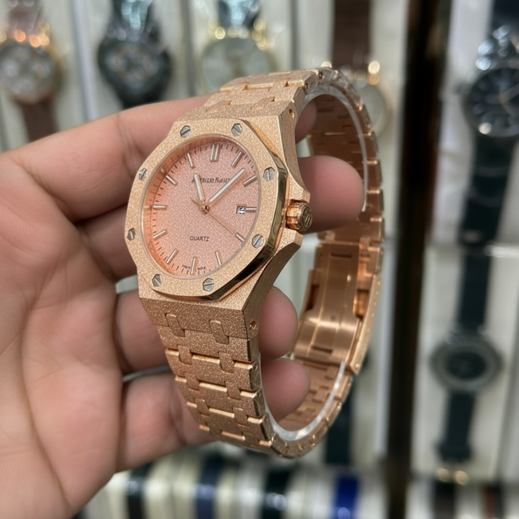 Rose Gold Luxury Watch - Premium Quartz Timepiece