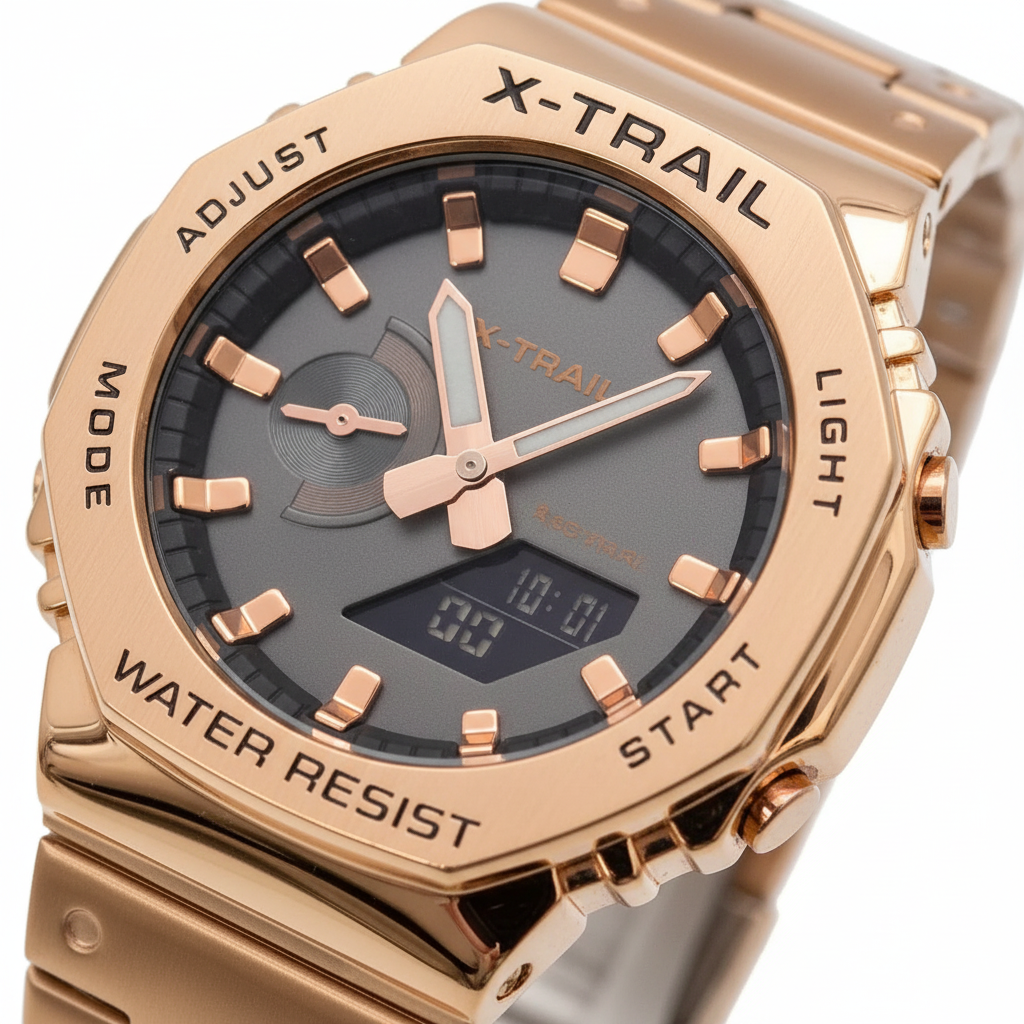 X-Trail Rose Gold Digital Watch | Stylish Sport Style Water Resistant Watch