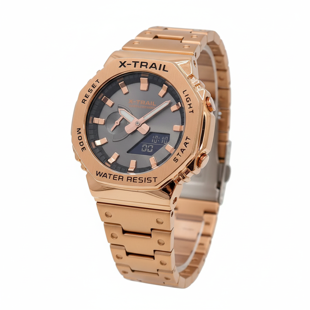 X-Trail Rose Gold Digital Watch | Stylish Sport Style Water Resistant Watch